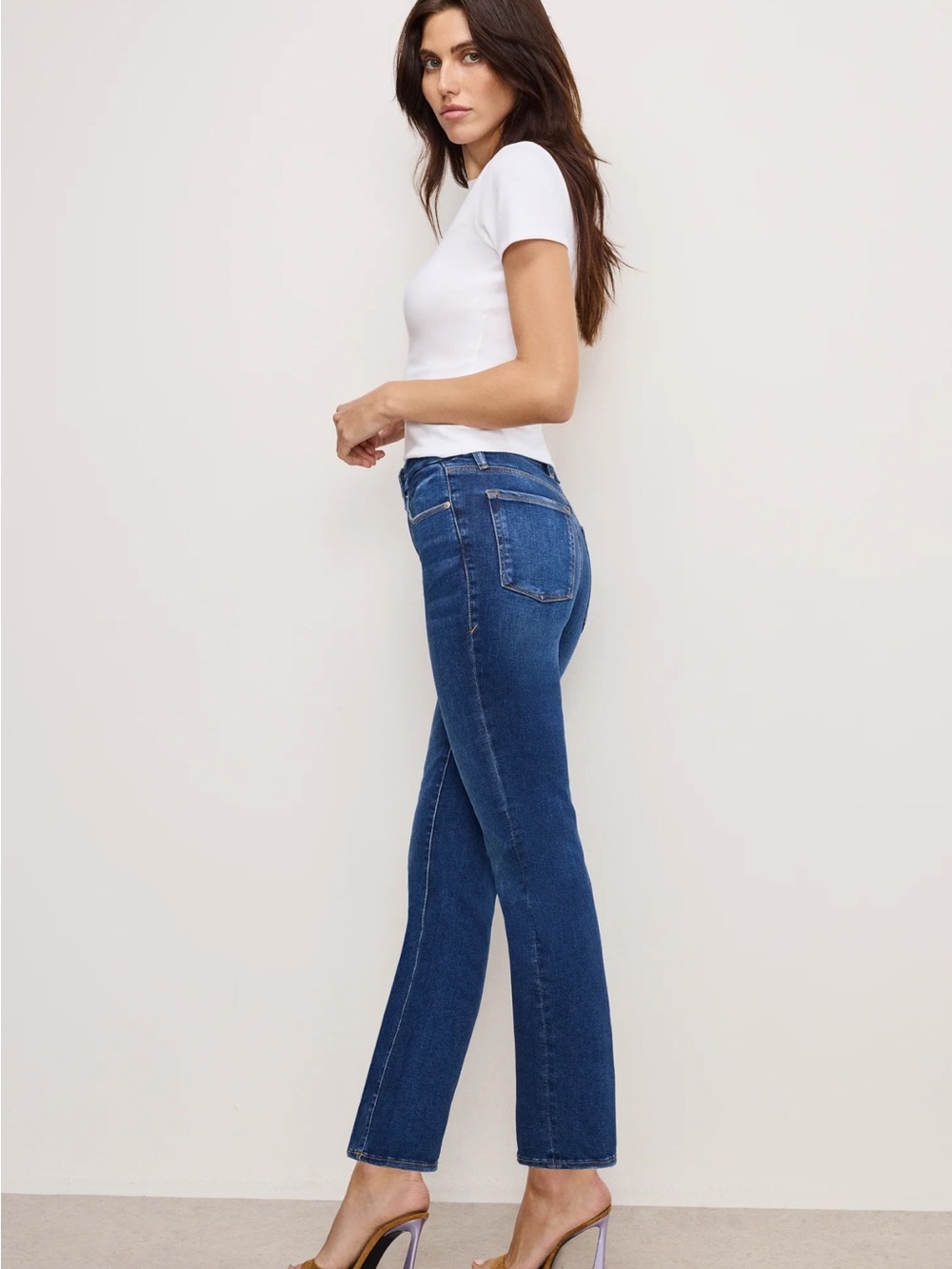 Good American Always Fits Good Legs Straight Jeans Long